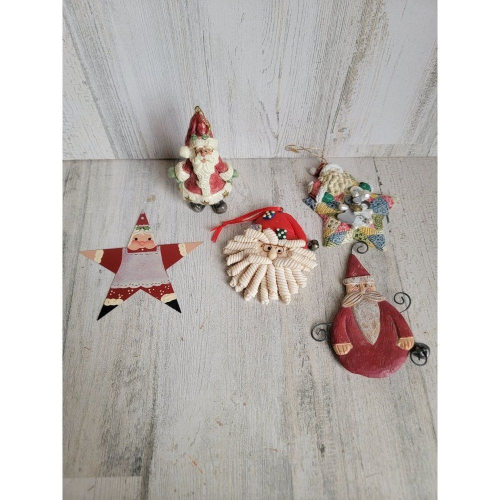 Star Santa‎ Mr Mrs Claus variety set ornament Xmas mistletoe